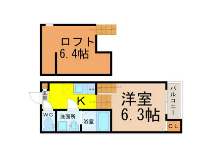 GRANDE鶴舞(1K/1階)の間取り写真
