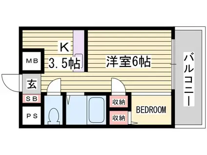 サンシャイン佐野(1K/3階)の間取り写真