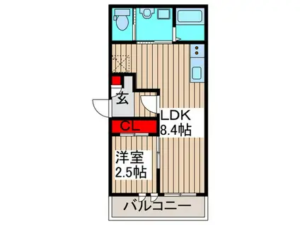 REGALEST SMART 宮原(1LDK/1階)の間取り写真
