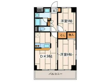 メゾンフローレ(2DK/1階)の間取り写真