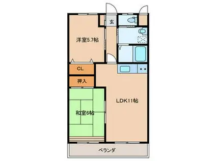 BELL39(2LDK/3階)の間取り写真