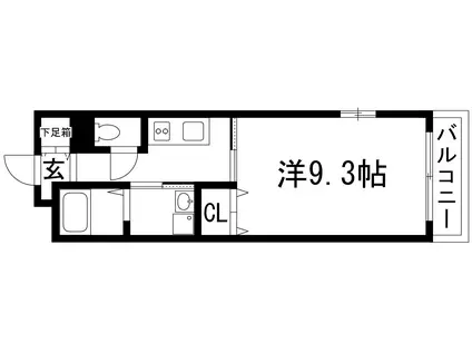 エトワール池田(1K/1階)の間取り写真