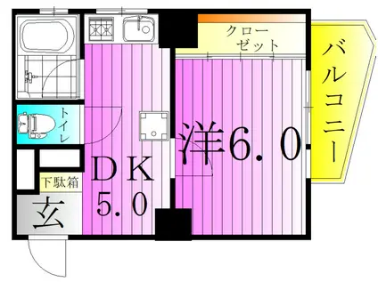 メイゾン西新井(1DK/4階)の間取り写真