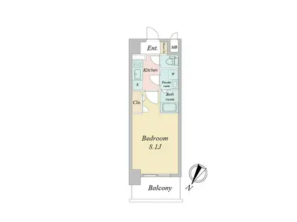 エスリードレジデンス弁天町グランデ(1K/8階)の間取り写真