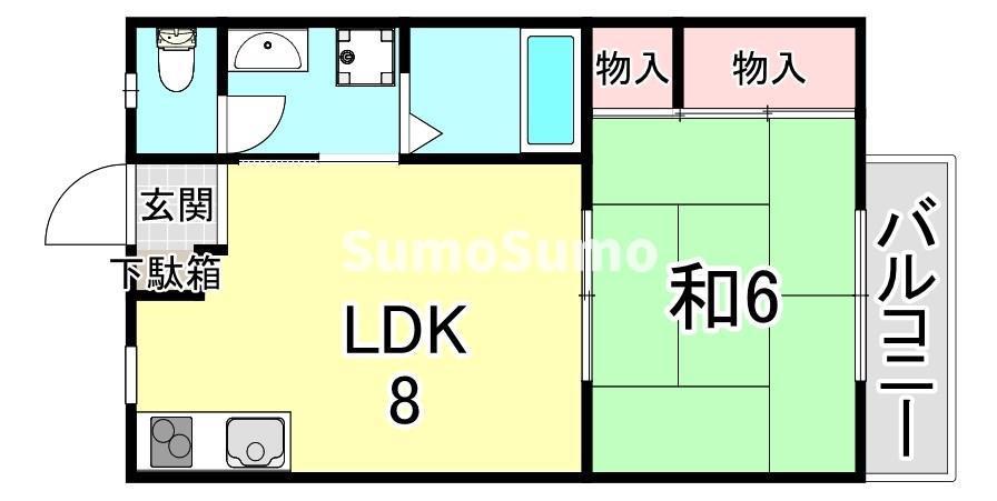 メゾン桜木(1LDK/1階)の間取り写真