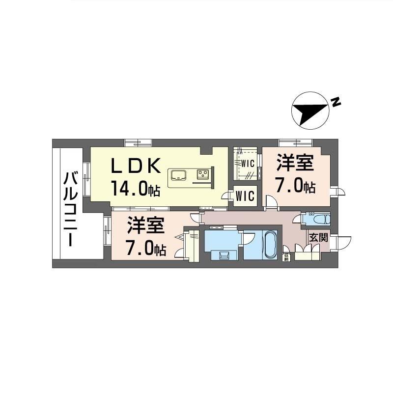 タカミ・エム(2LDK/3階)の間取り写真