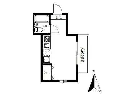 イースタイル鎌倉(ワンルーム/2階)の間取り写真