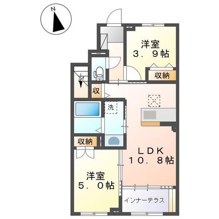 リアン・ド・サーラ(2LDK/1階)の間取り写真