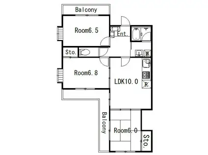 ノーバヒルズ(3LDK/2階)の間取り写真