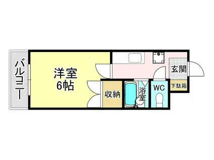 グランナヴィール北西(1K/3階)の間取り写真