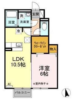 REGULUSII(1LDK/1階)の間取り写真