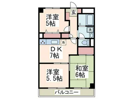 ルミエール藤が丘(3DK/1階)の間取り写真