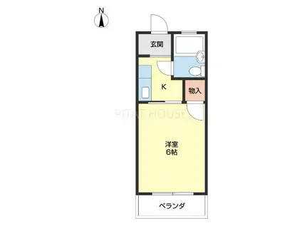 ルーミング桂(1K/2階)の間取り写真