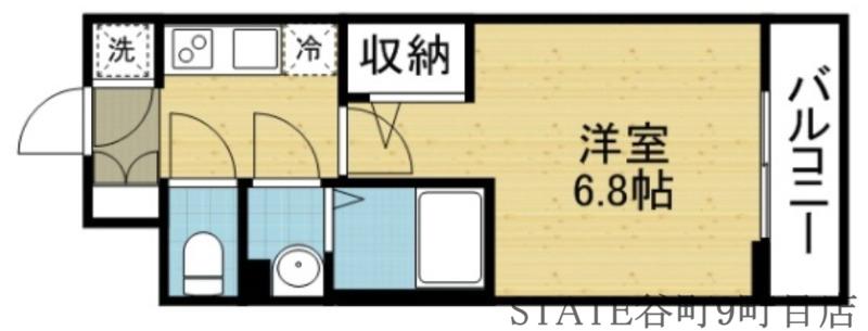 エスリード大阪城南グランデュクス(1K/7階)の間取り写真