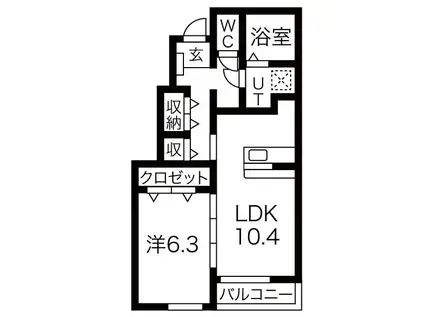 LA VITA BRILLANTE I(1LDK/1階)の間取り写真