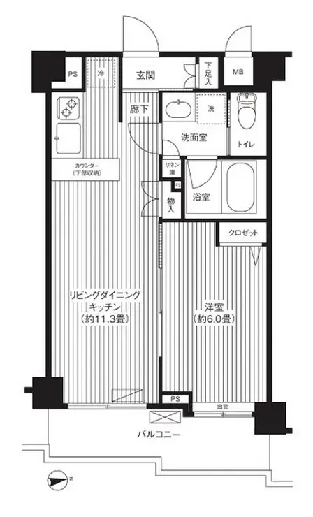 シャンドール目黒 5階階 間取り