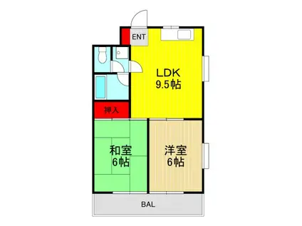 NCKビル(2LDK/5階)の間取り写真