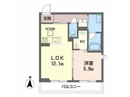 サンフェリーチェII(1LDK/1階)の間取り写真