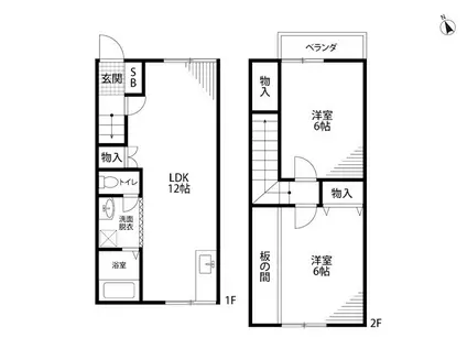 グランディールIII(2LDK/1階)の間取り写真