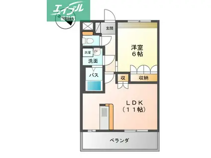 サンテ・フルール(1LDK/1階)の間取り写真