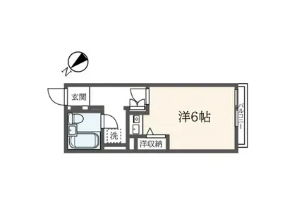 エンテレクトSH(ワンルーム/1階)の間取り写真