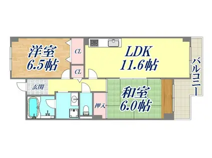 アンルーヴ(2LDK/3階)の間取り写真