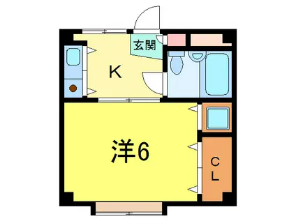 ヴィラ本山III(1K/6階)の間取り写真