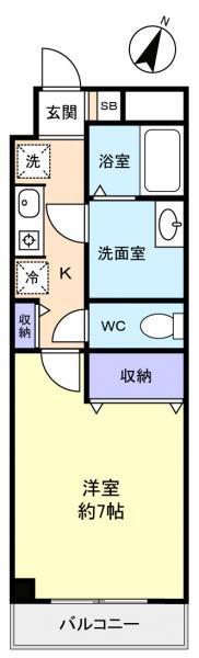 ヒルサイドテラス(1K/3階)の間取り写真