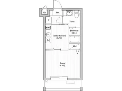アーバンパーク六町(1DK/1階)の間取り写真