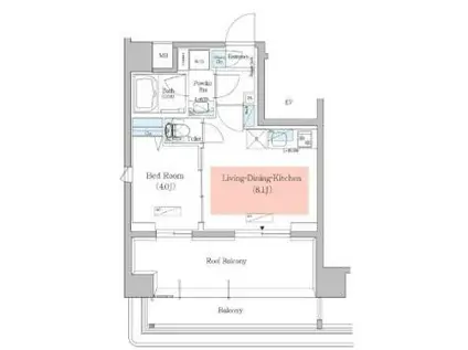 アーバネックス菊川II(1LDK/7階)の間取り写真