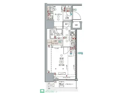 クレヴィスタ中野新橋(1K/4階)の間取り写真