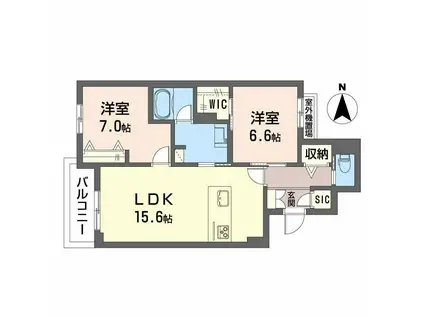 レジデンス三条宮前(2LDK/3階)の間取り写真