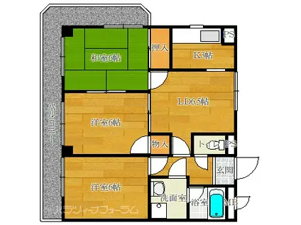 コートスミユー(3LDK/3階)の間取り写真