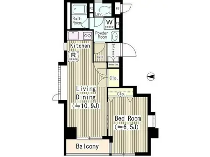 ヴェルデベント(1LDK/2階)の間取り写真