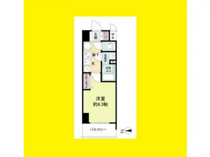 ソルテラス本庄西クレアスト(1K/10階)の間取り写真