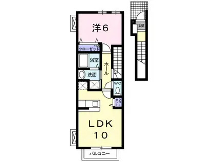 カーサ・中野A棟(1LDK/2階)の間取り写真
