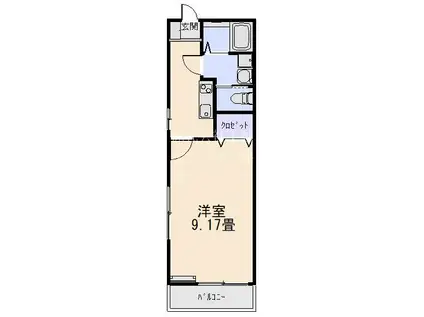 ZEIN II(1K/3階)の間取り写真