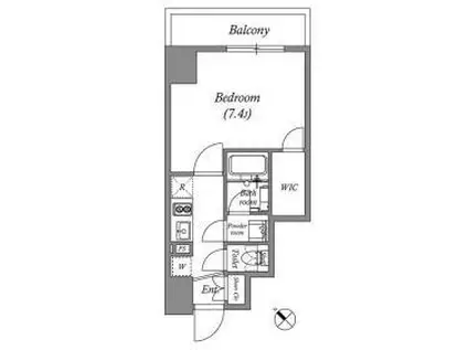 GRAN PASEO巣鴨II(1K/4階)の間取り写真