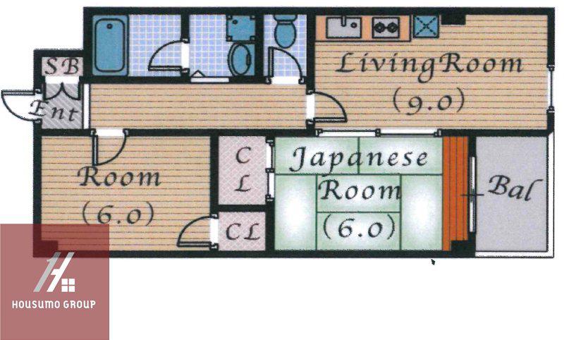 三木シャトーマンション(2LDK/5階)の間取り写真