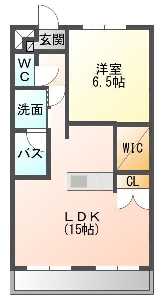 アメニティハウス(1LDK/2階)の間取り写真