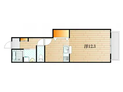 プラシードII(1K/1階)の間取り写真