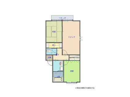 シェソワ西谷B(2LDK/2階)の間取り写真