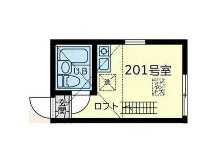 ユナイト石川町ジェフベック(ワンルーム/2階)の間取り写真
