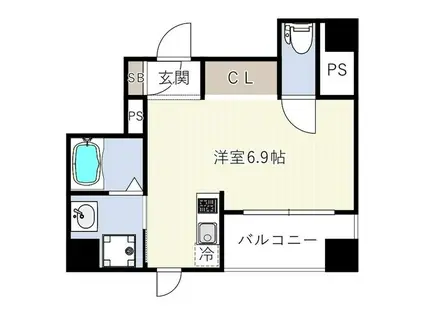 CLASS住吉(ワンルーム/7階)の間取り写真