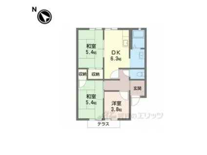 リブコスモス(3DK/2階)の間取り写真