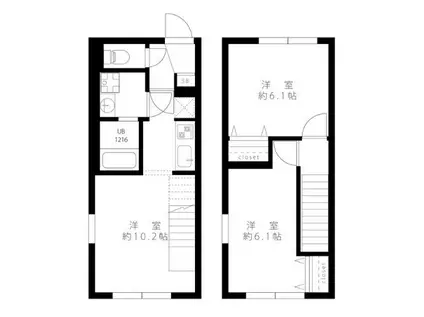 LEGALAND大井町ANNEX(2LDK/4階)の間取り写真