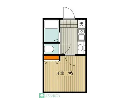 東海大ハイムI(ワンルーム/2階)の間取り写真