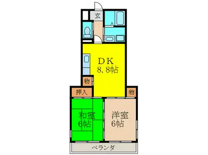 エスポワール魚崎(2DK/3階)の間取り写真