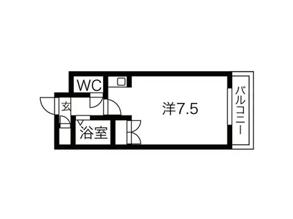 SENTIA八戸ノ里(ワンルーム/1階)の間取り写真