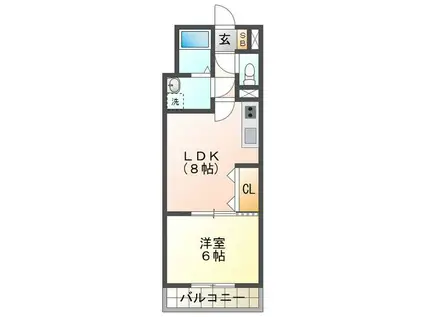 ＪＲ紀勢本線 高茶屋駅 徒歩17分 3階建 築19年(1LDK/1階)の間取り写真